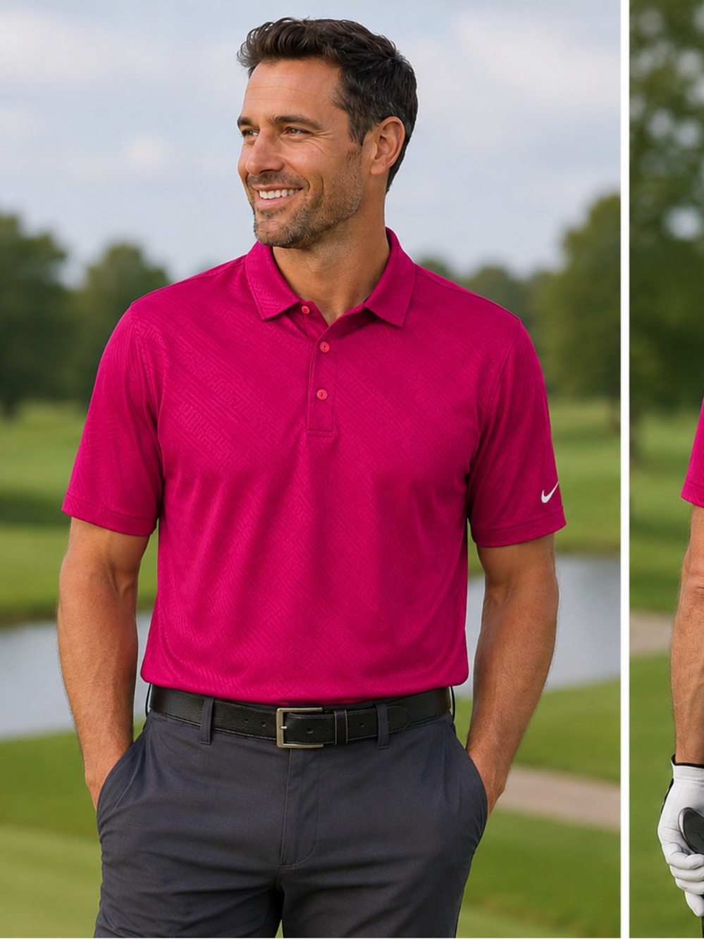Nike Dri-Fit Men's Performance Golf Polo Shirt in Rich Pink